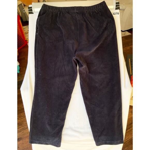 Lands' End Women Casual Velvet Pants size L/P (14/16). Purple - Picture 10 of 10